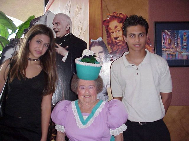 My children, Sheena and Shaun, with Wizard of Oz actress Margaret Pellegrini