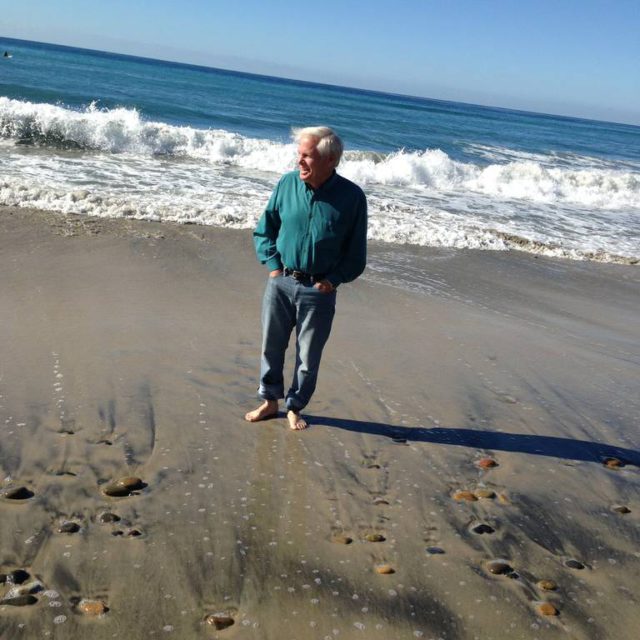 Walking on the beach in Carlsbad, California